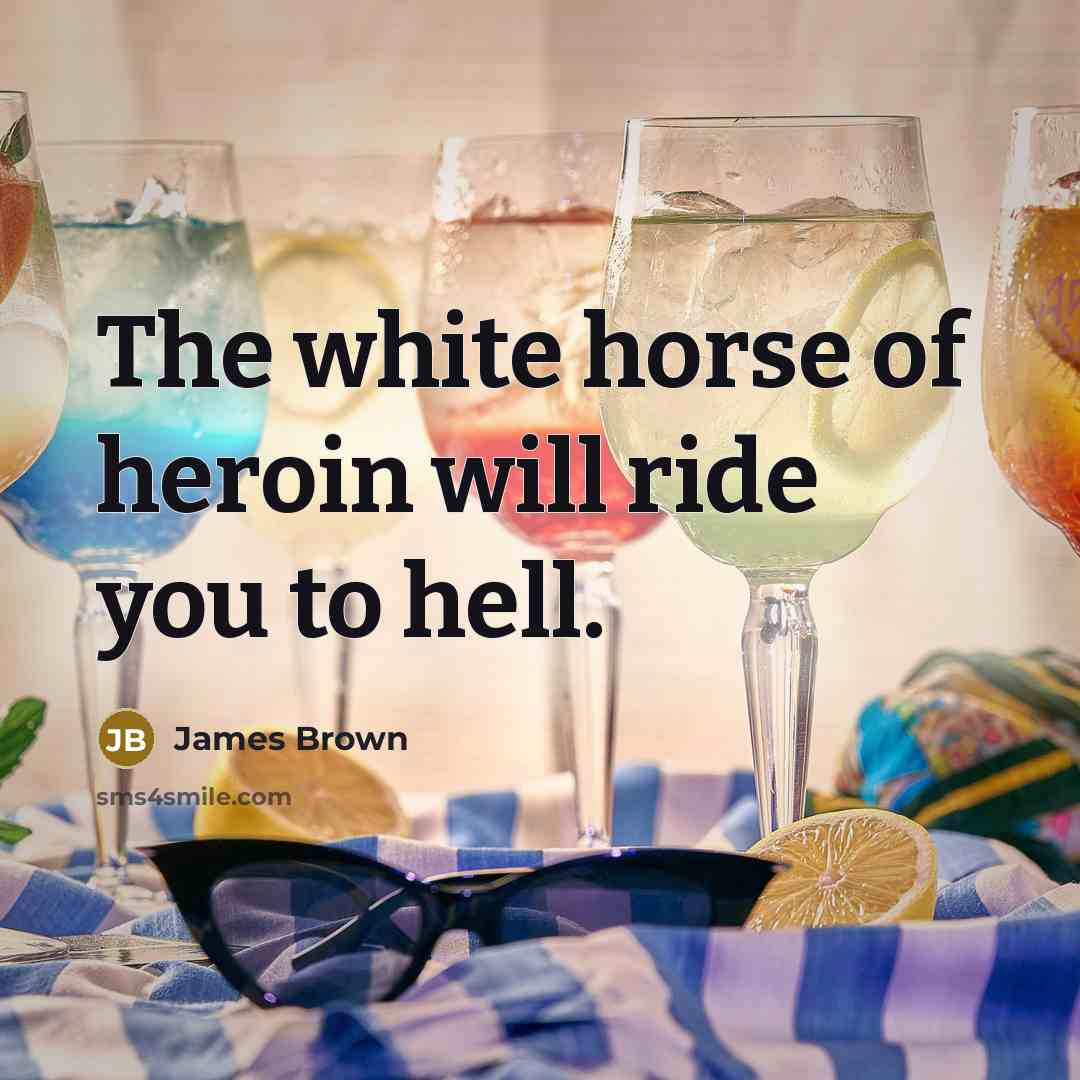 “The white horse of heroin will ride you to hell.…” quote by James Brown