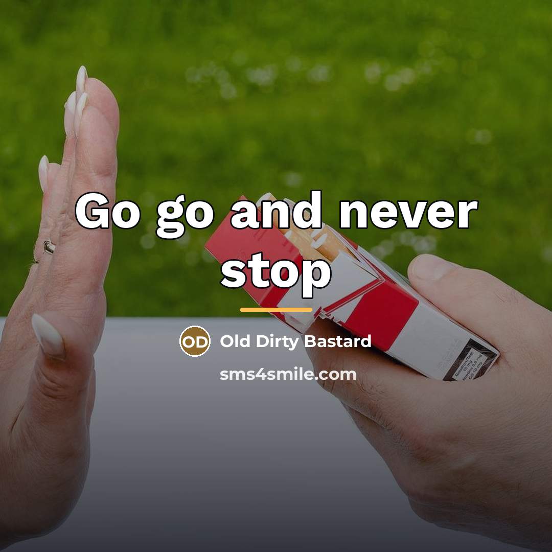 “Go go and never stop…” quote by Old Dirty Bastard