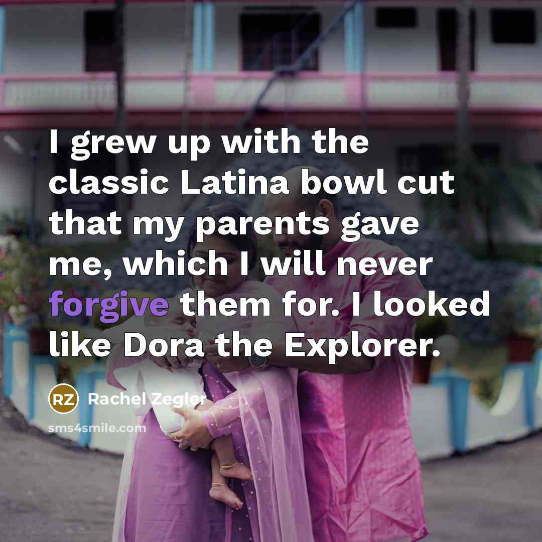 “I grew up with the classic Latina bowl cut that…” quote by Rachel Zegler