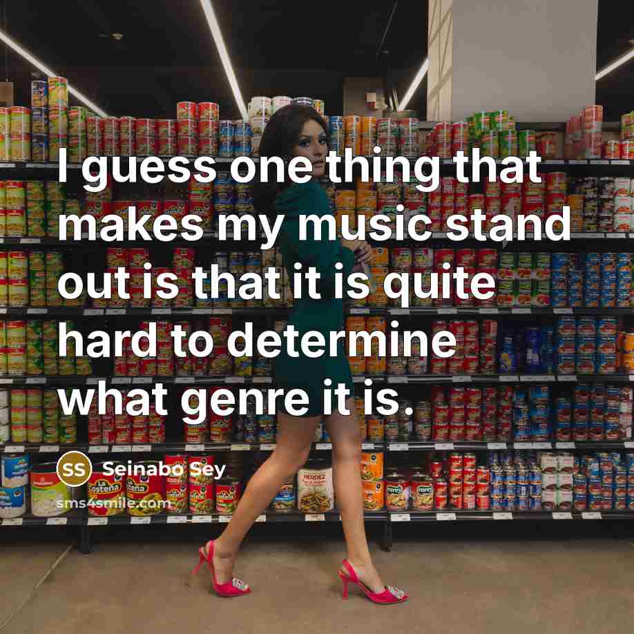 “I guess one thing that makes my music stand out…” quote by Seinabo Sey