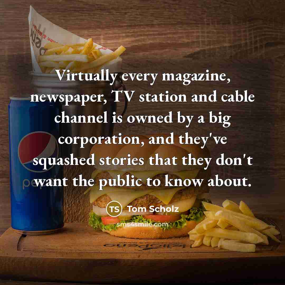 “Virtually every magazine, newspaper, TV station and cable channel is…” quote by Tom Scholz
