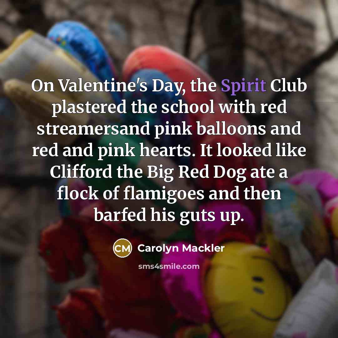 “On Valentine's Day, the Spirit Club plastered the school with…” quote by Carolyn Mackler