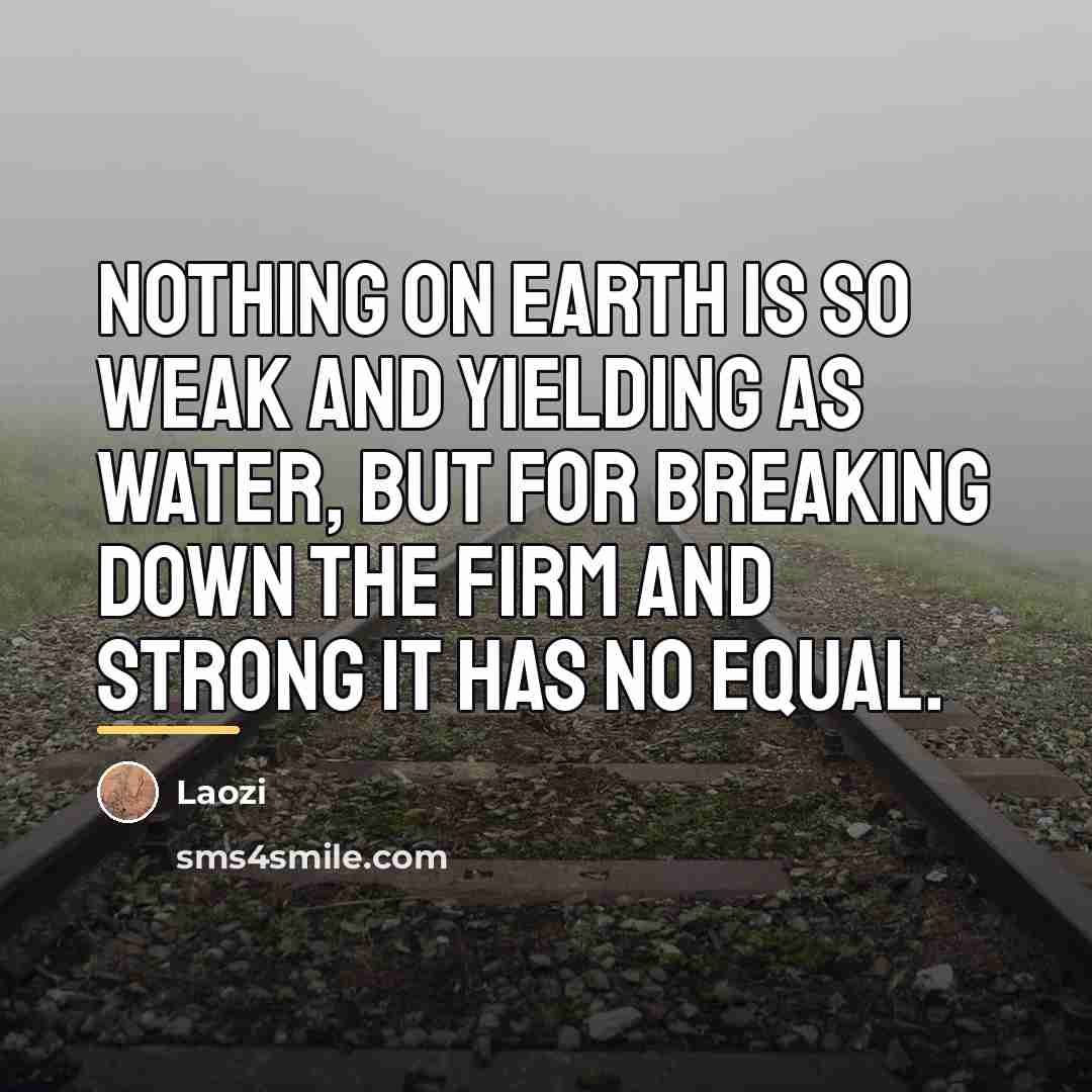 “Nothing on earth is so weak and yielding as water,…” quote by Laozi