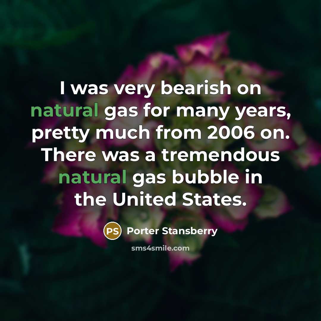 “I was very bearish on natural gas for many years,…” quote by Porter Stansberry