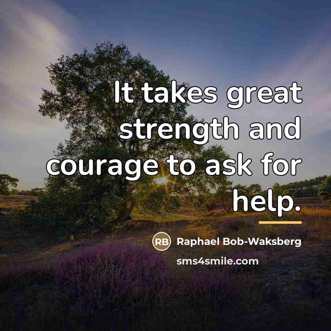 “It takes great strength and courage to ask for help.…” quote by Raphael Bob-Waksberg