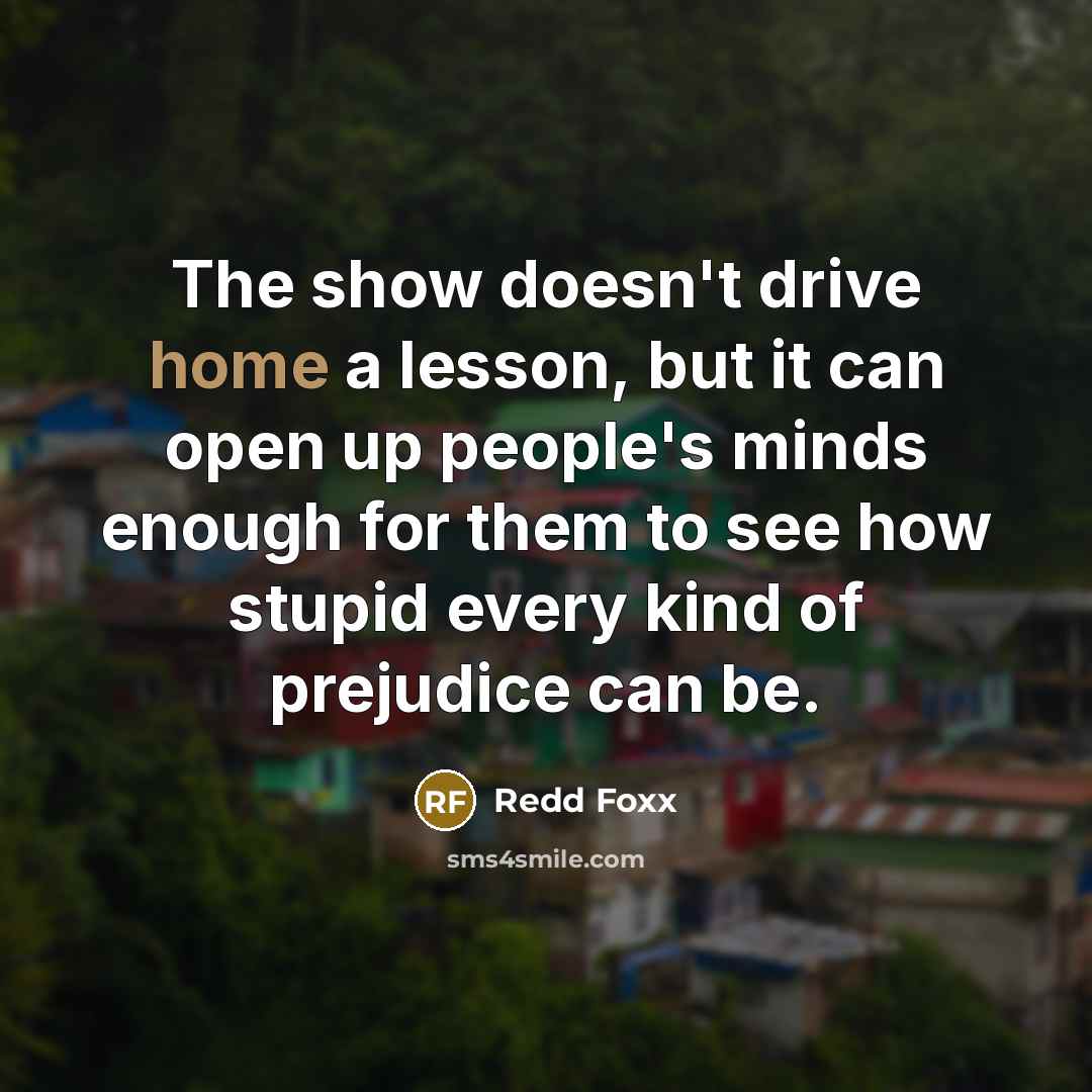 “The show doesn't drive home a lesson, but it can…” quote by Redd Foxx