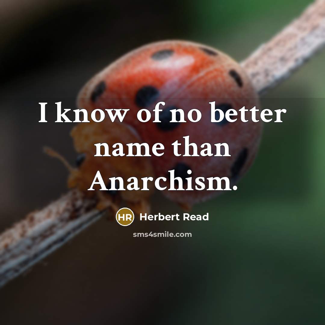“I know of no better name than Anarchism.…” quote by Herbert Read