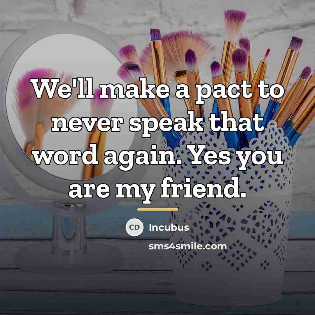 “We'll make a pact to never speak that word again.…” quote by Incubus