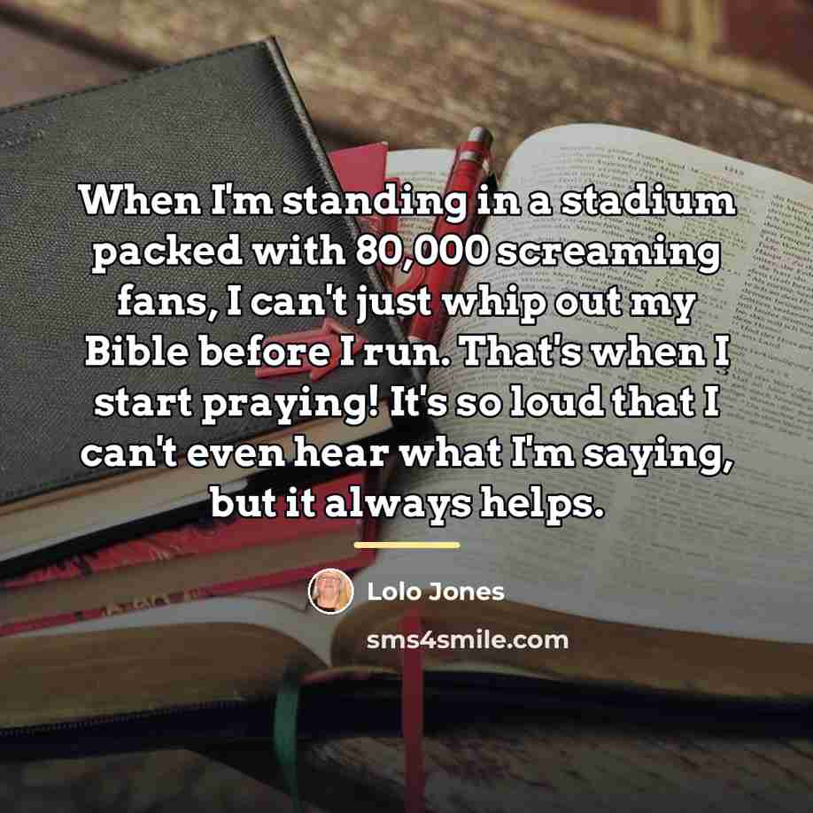 “When I'm standing in a stadium packed with 80,000 screaming…” quote by Lolo Jones