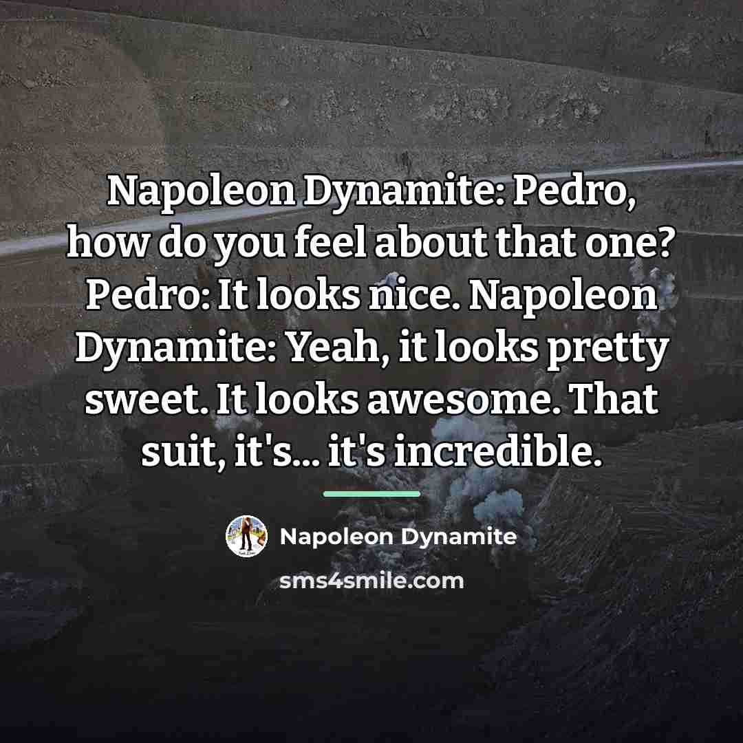 “Napoleon Dynamite: Pedro, how do you feel about that one?…” quote by Napoleon Dynamite