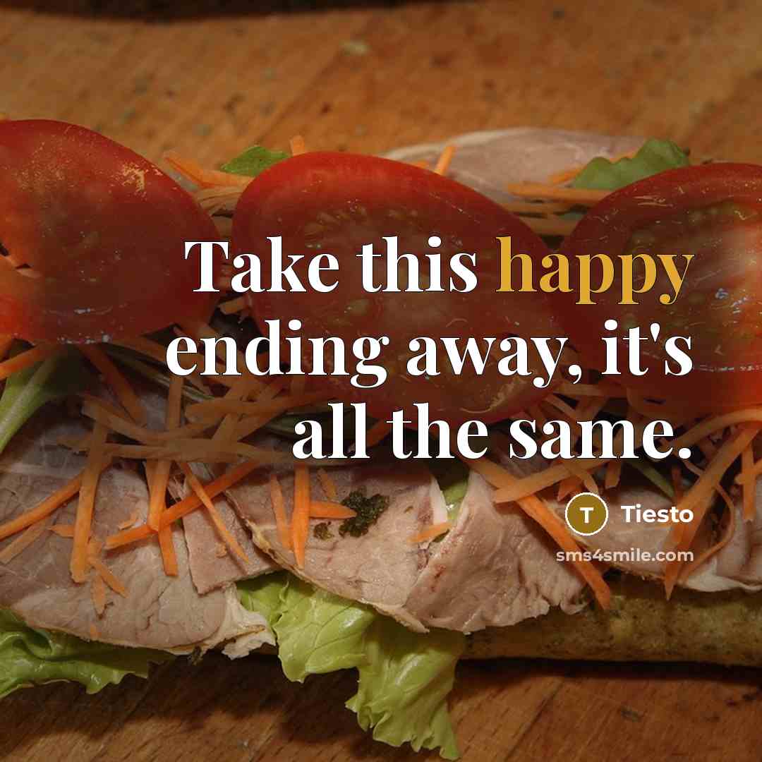 “Take this happy ending away, it's all the same.” quote by Tiesto
