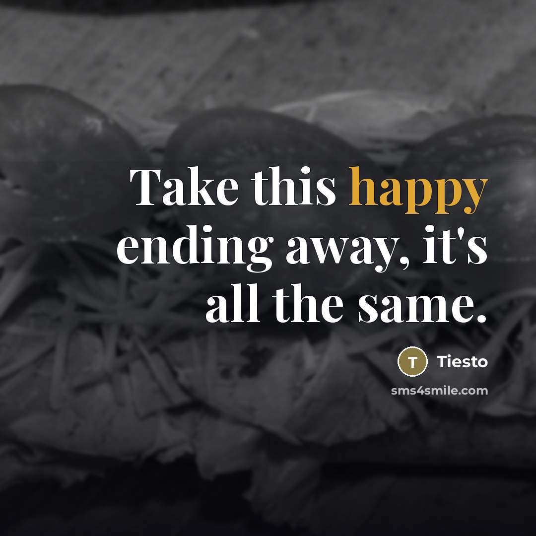 “Take this happy ending away, it's all the same.…” quote by Tiesto