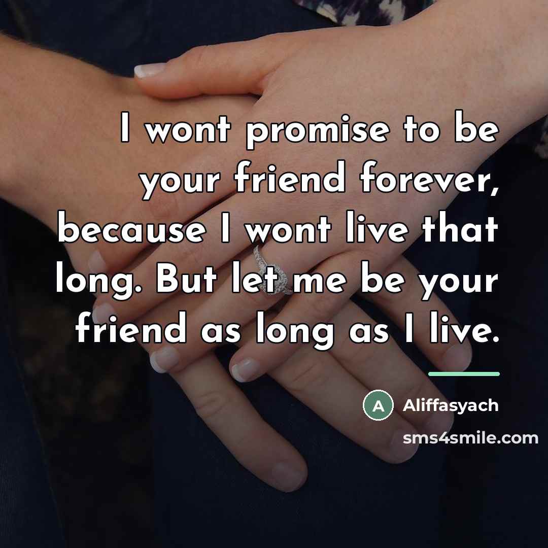 “I wont promise to be your friend forever, because I…” quote by Anonymous