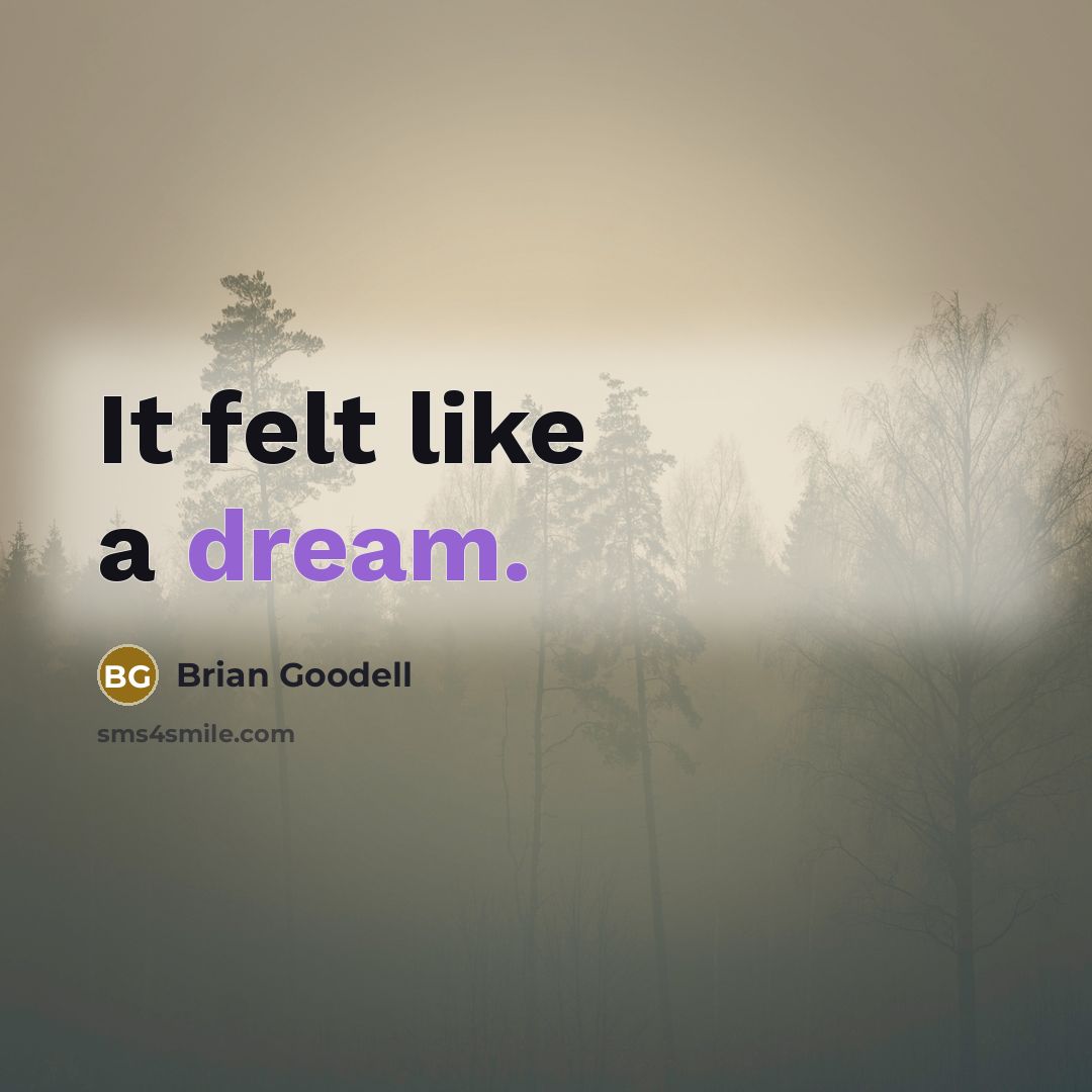 “It felt like a dream.…” quote by Brian Goodell