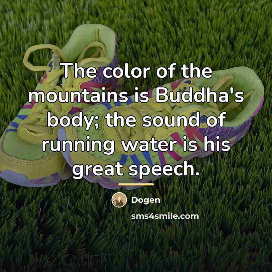 “The color of the mountains is Buddha's body; the sound…” quote by Dogen