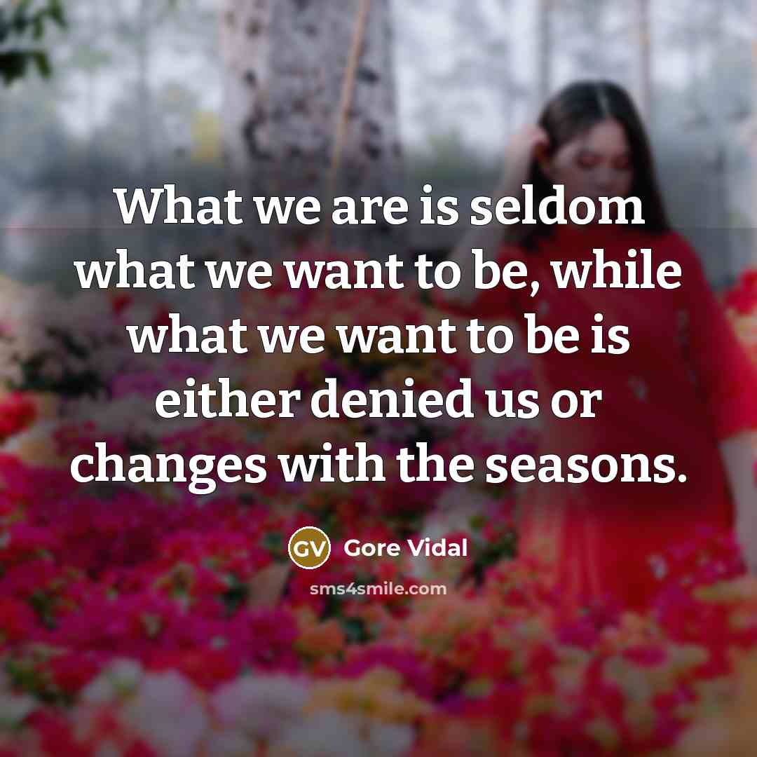 “What we are is seldom what we want to be,…” quote by Gore Vidal
