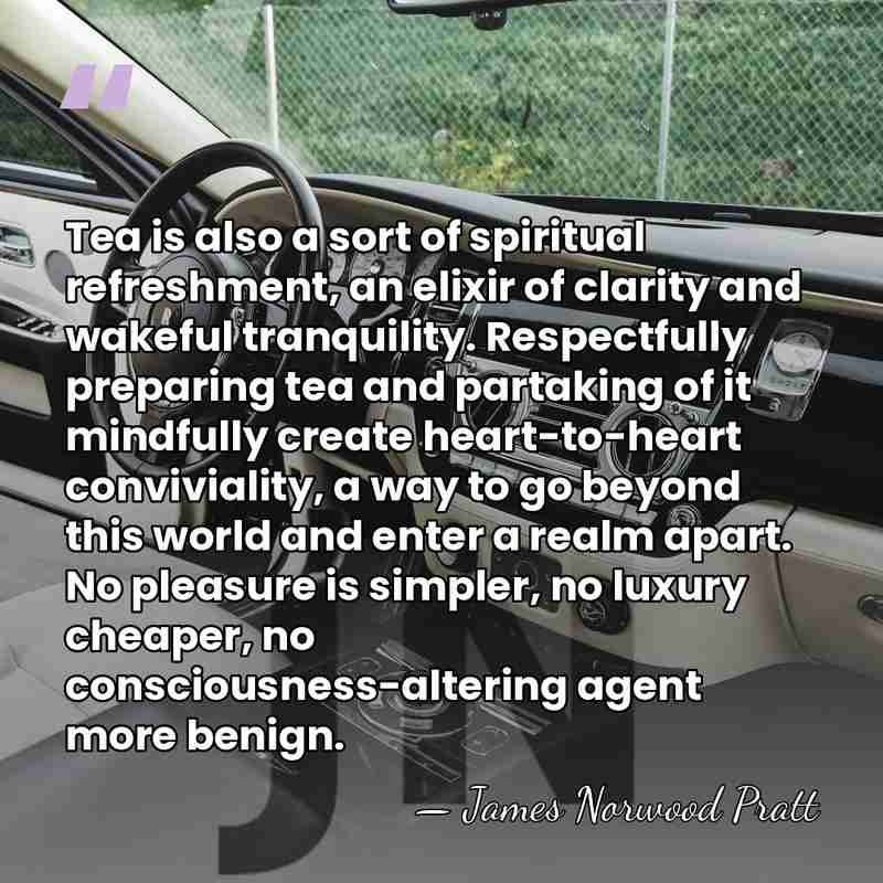 Tea is also a sort of spiritual refreshment, an elixir of clarity&hellip; - James Norwood Pratt