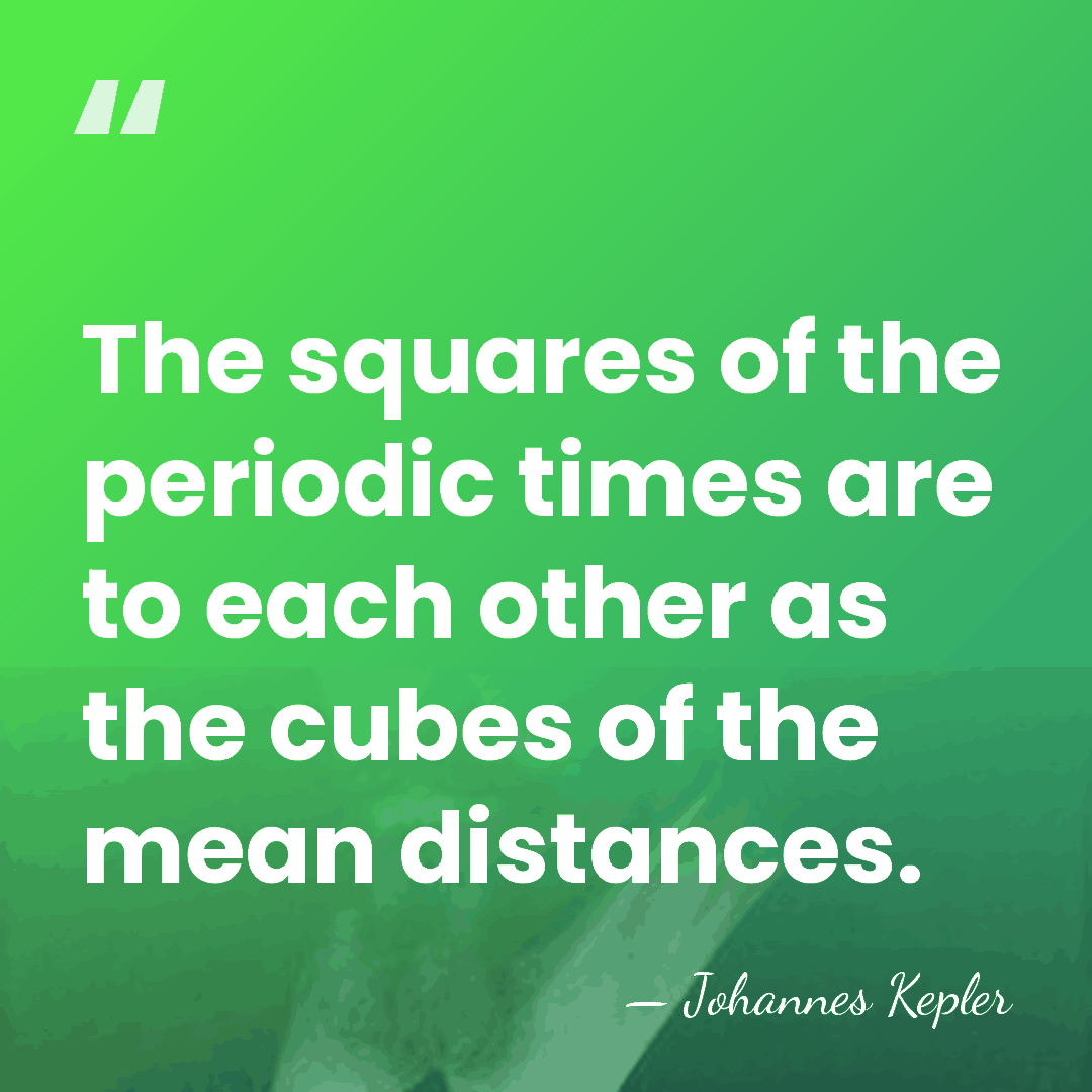 The squares of the periodic times are to each other as the&hellip; - Johannes Kepler
