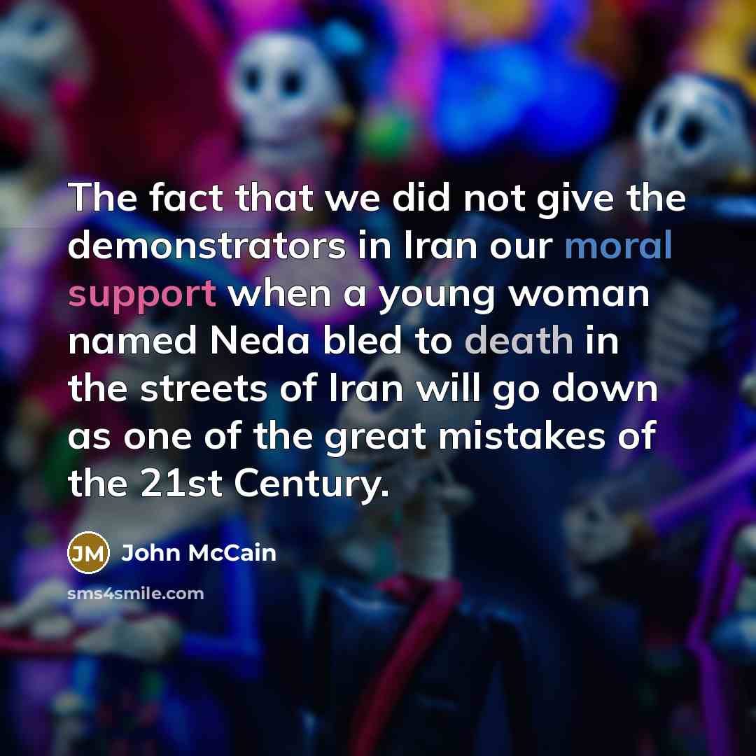 “The fact that we did not give the demonstrators in…” quote by John McCain