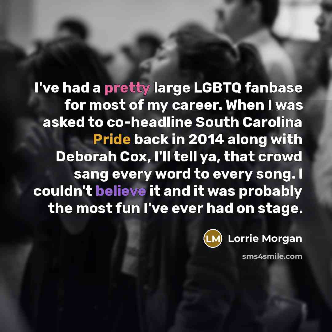 “I've had a pretty large LGBTQ fanbase for most of…” quote by Lorrie Morgan