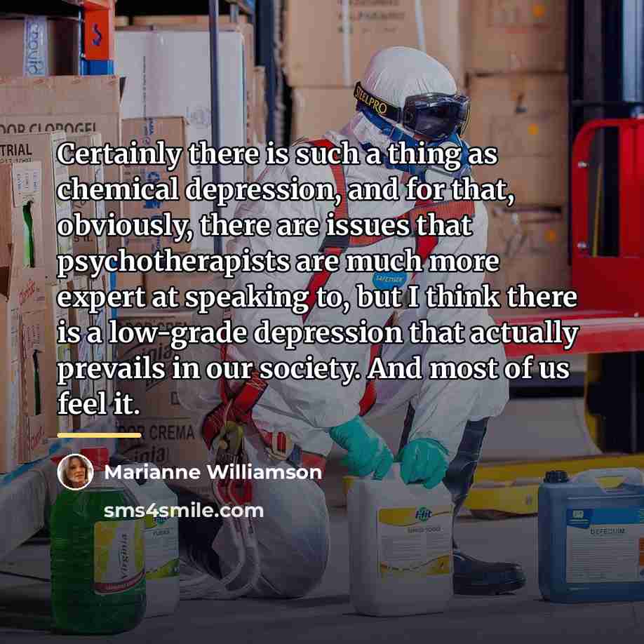 “Certainly there is such a thing as chemical depression, and…” quote by Marianne Williamson