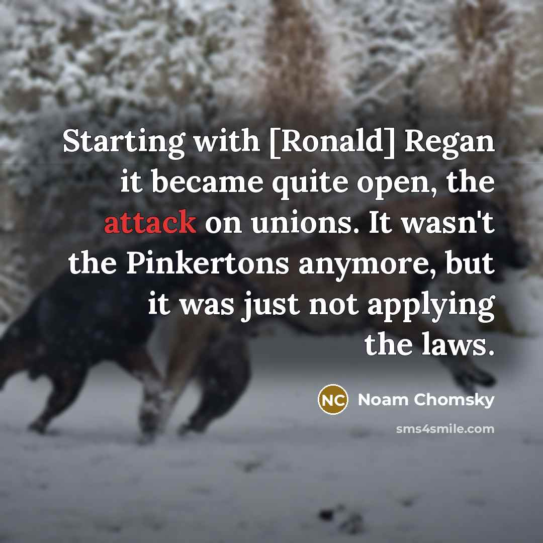 “Starting with [Ronald] Regan it became quite open, the attack…” quote by Noam Chomsky