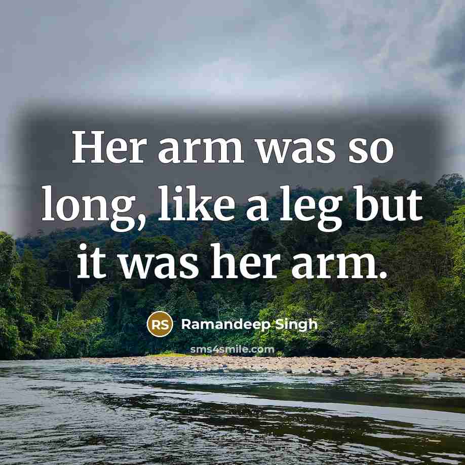 “Her arm was so long, like a leg but it…” quote by Ramandeep Singh