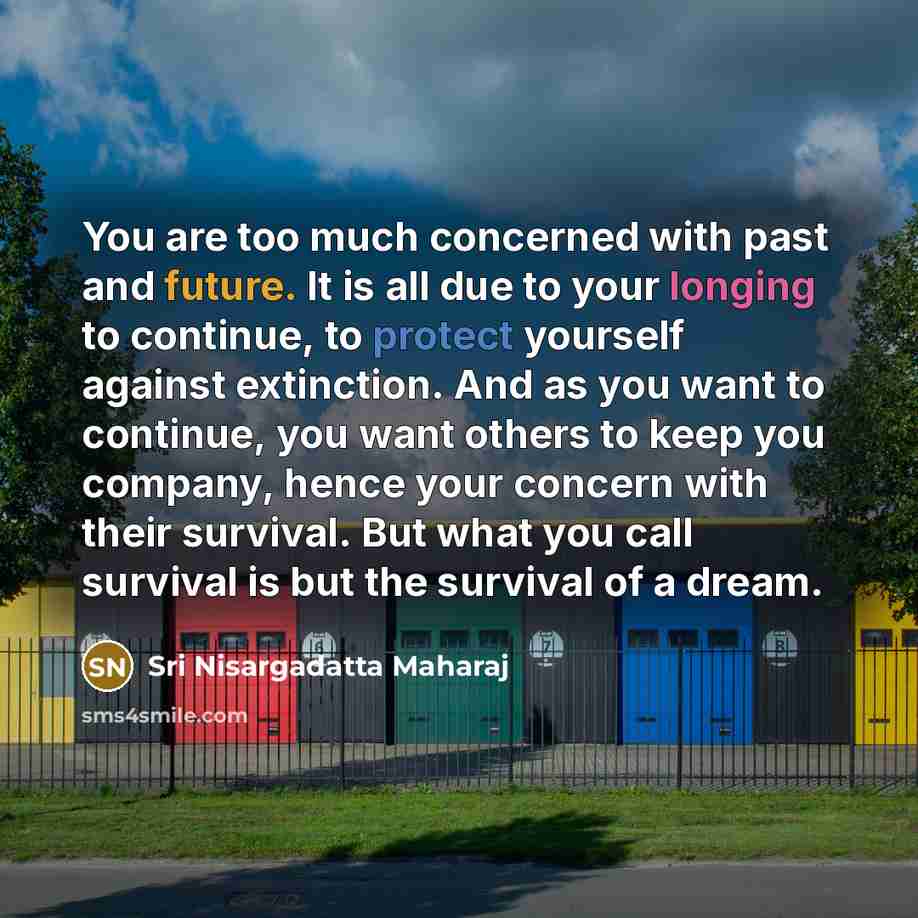 “You are too much concerned with past and future. It…” quote by Sri Nisargadatta Maharaj