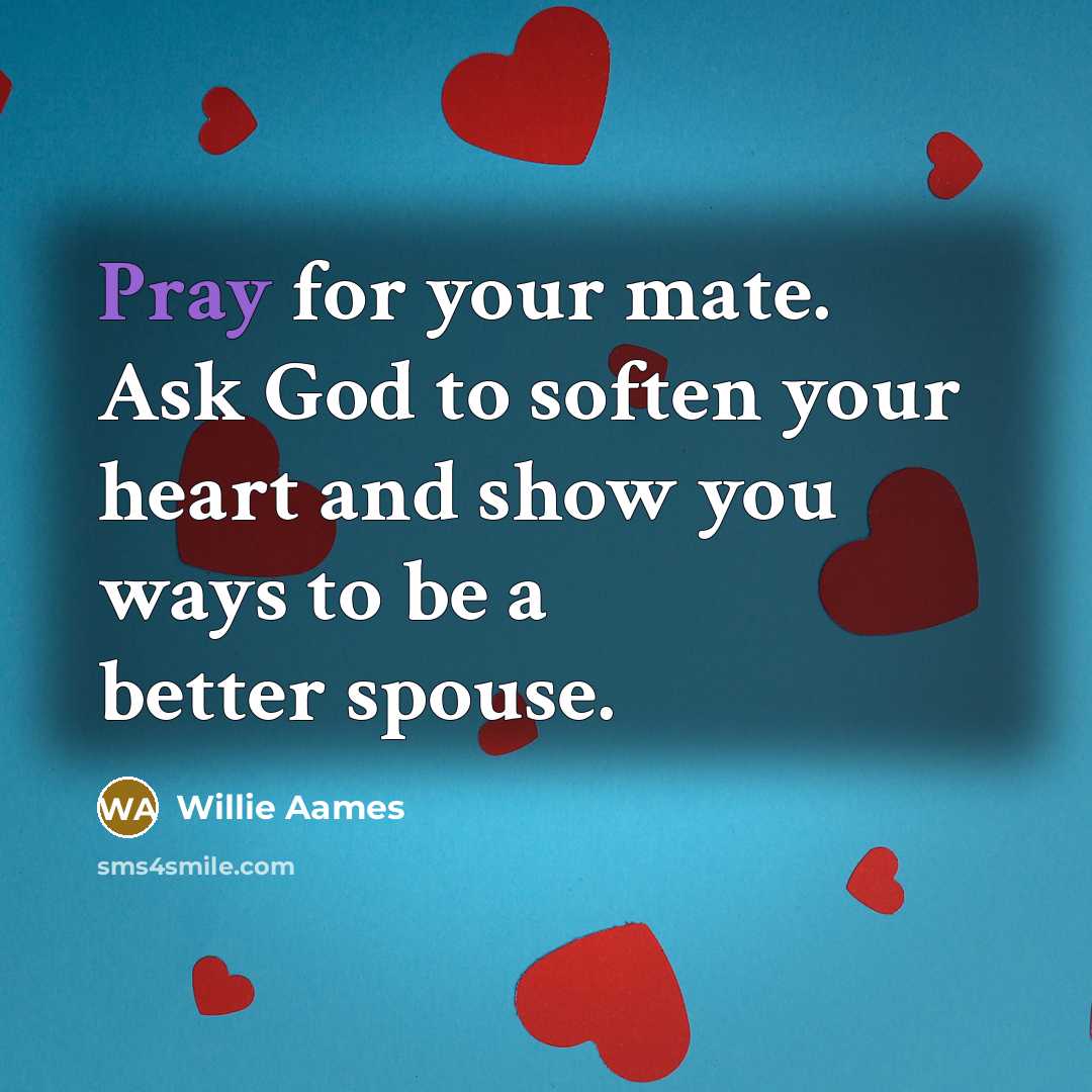 “Pray for your mate. Ask God to soften your heart…” quote by Willie Aames