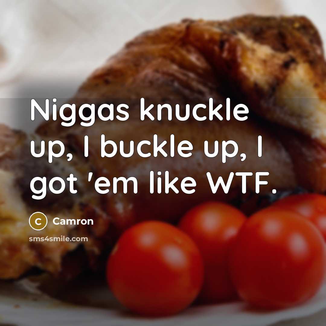 “Niggas knuckle up, I buckle up, I got 'em like…” quote by Camron