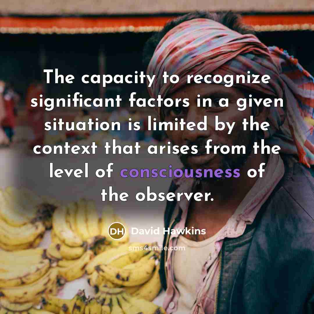 “The capacity to recognize significant factors in a given situation…” quote by David Hawkins