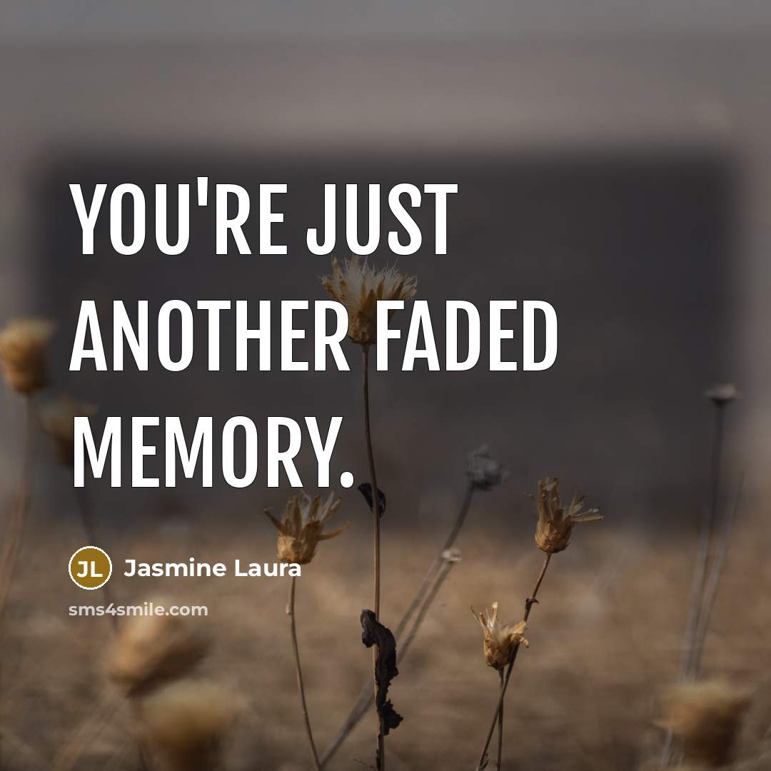 “You're just another faded memory.…” quote by Jasmine Laura