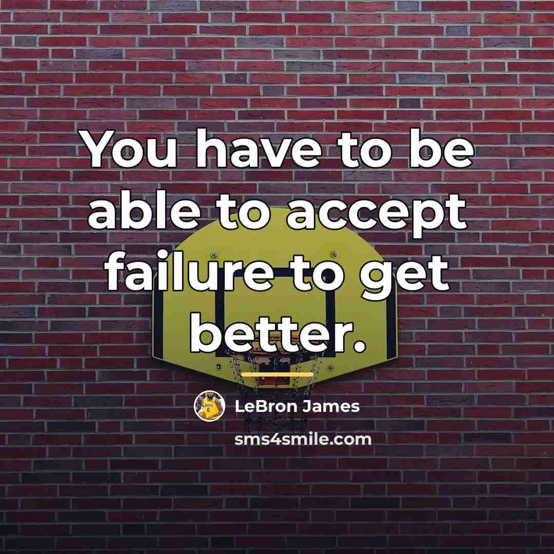 “You have to be able to accept failure to get…” quote by LeBron James