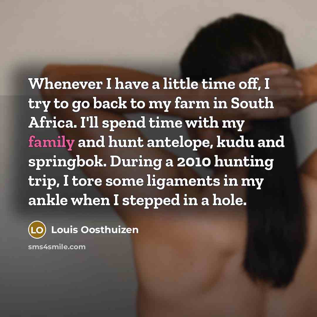 “Whenever I have a little time off, I try to…” quote by Louis Oosthuizen