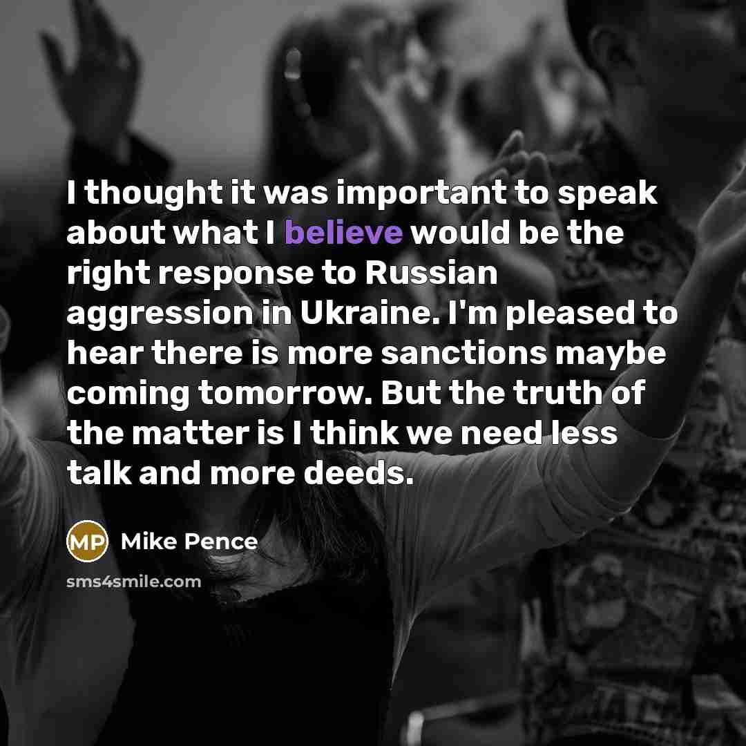 “I thought it was important to speak about what I…” quote by Mike Pence