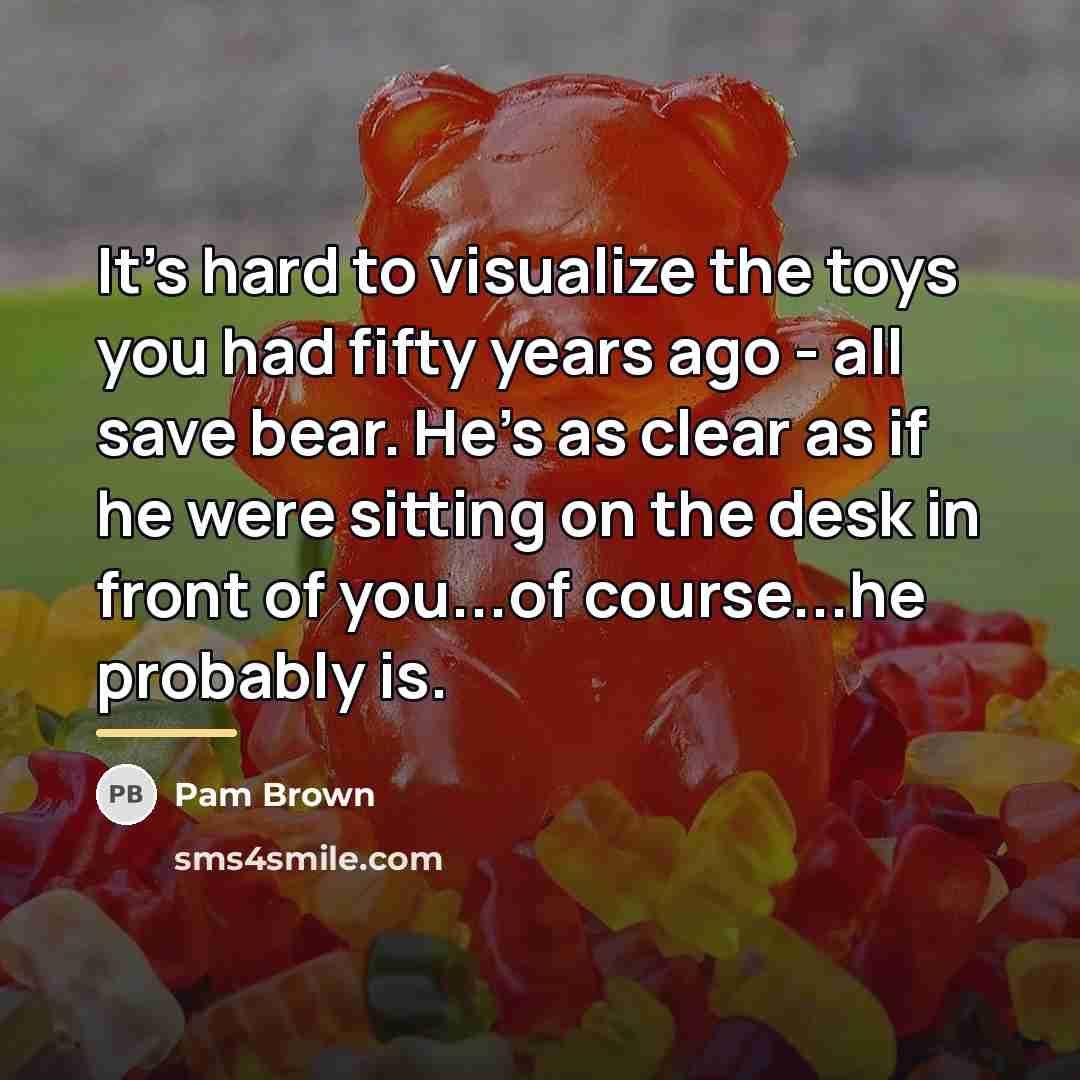 “It's hard to visualize the toys you had fifty years…” quote by Pam Brown