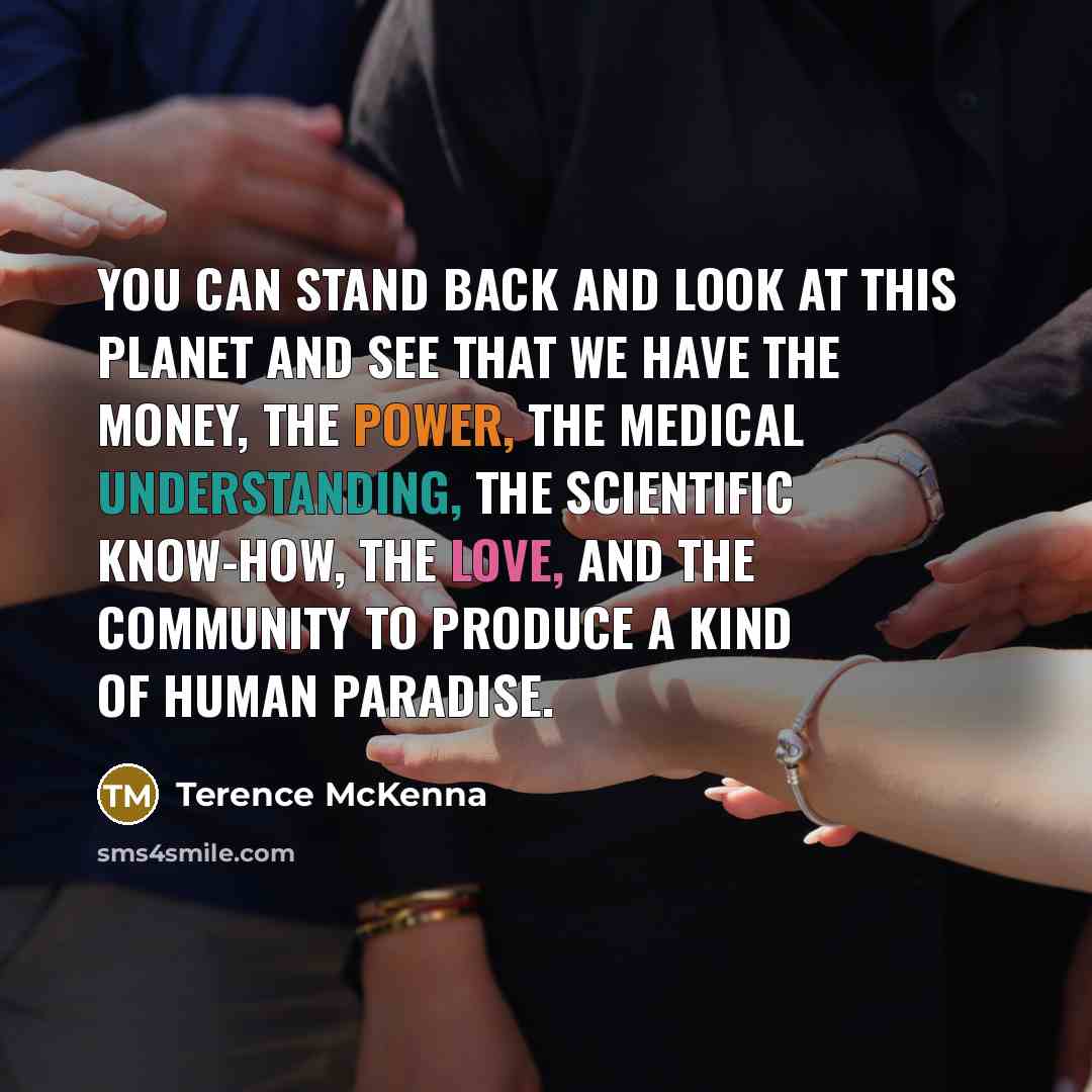 “You can stand back and look at this planet and…” quote by Terence McKenna