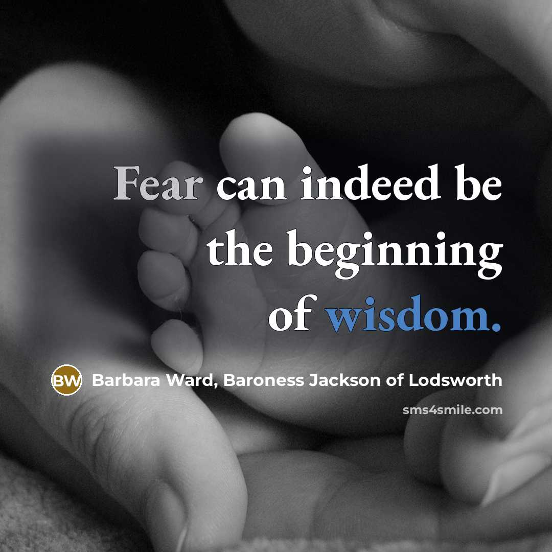 “Fear can indeed be the beginning of wisdom.” quote by Barbara Ward, Baroness Jackson of Lodsworth