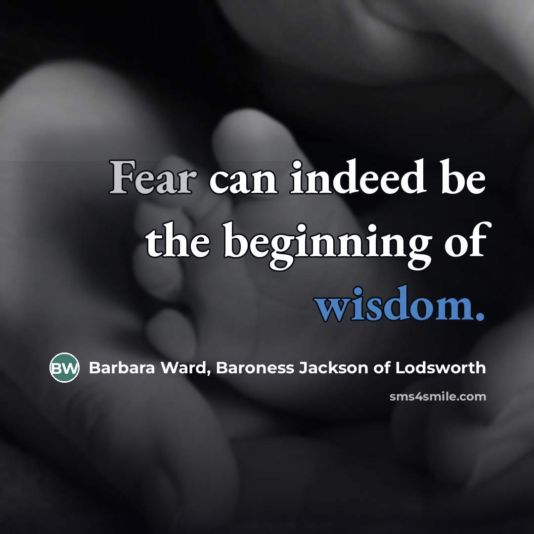 “Fear can indeed be the beginning of wisdom.…” quote by Barbara Ward, Baroness Jackson of Lodsworth
