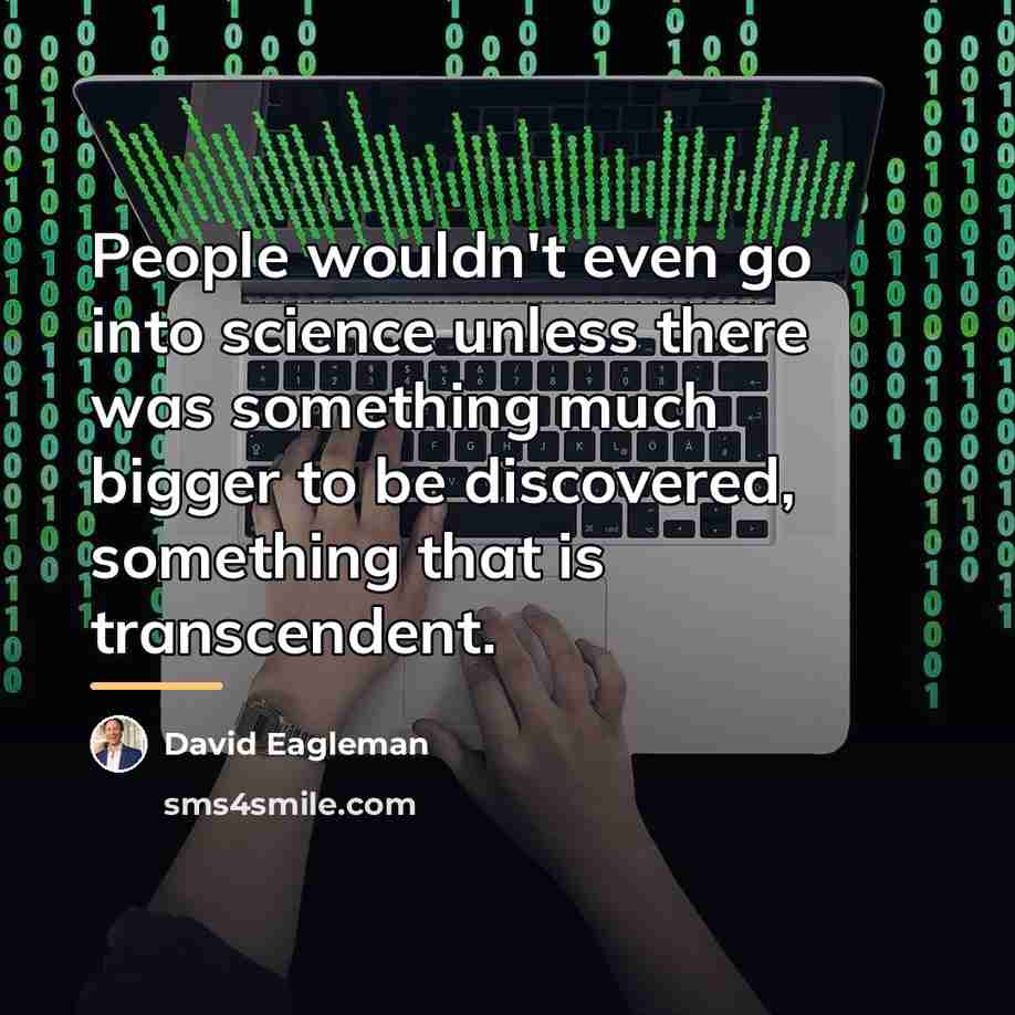 “People wouldn't even go into science unless there was something…” quote by David Eagleman