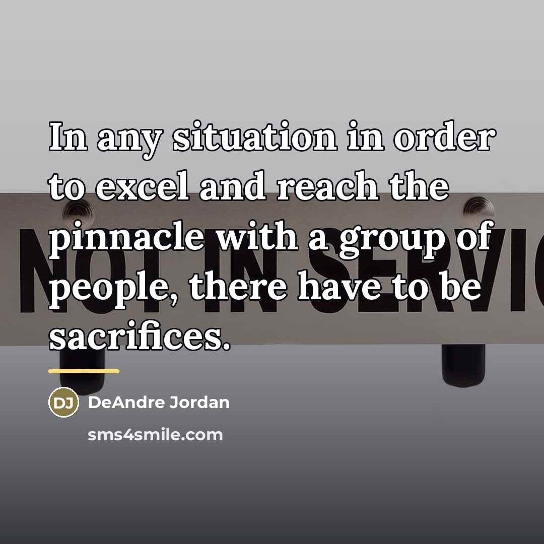 “In any situation in order to excel and reach the…” quote by DeAndre Jordan