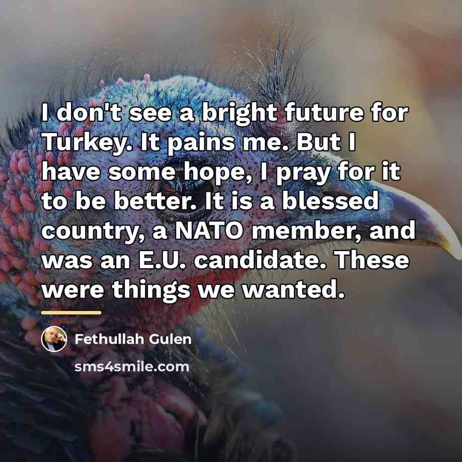 “I don't see a bright future for Turkey. It pains…” quote by Fethullah Gulen