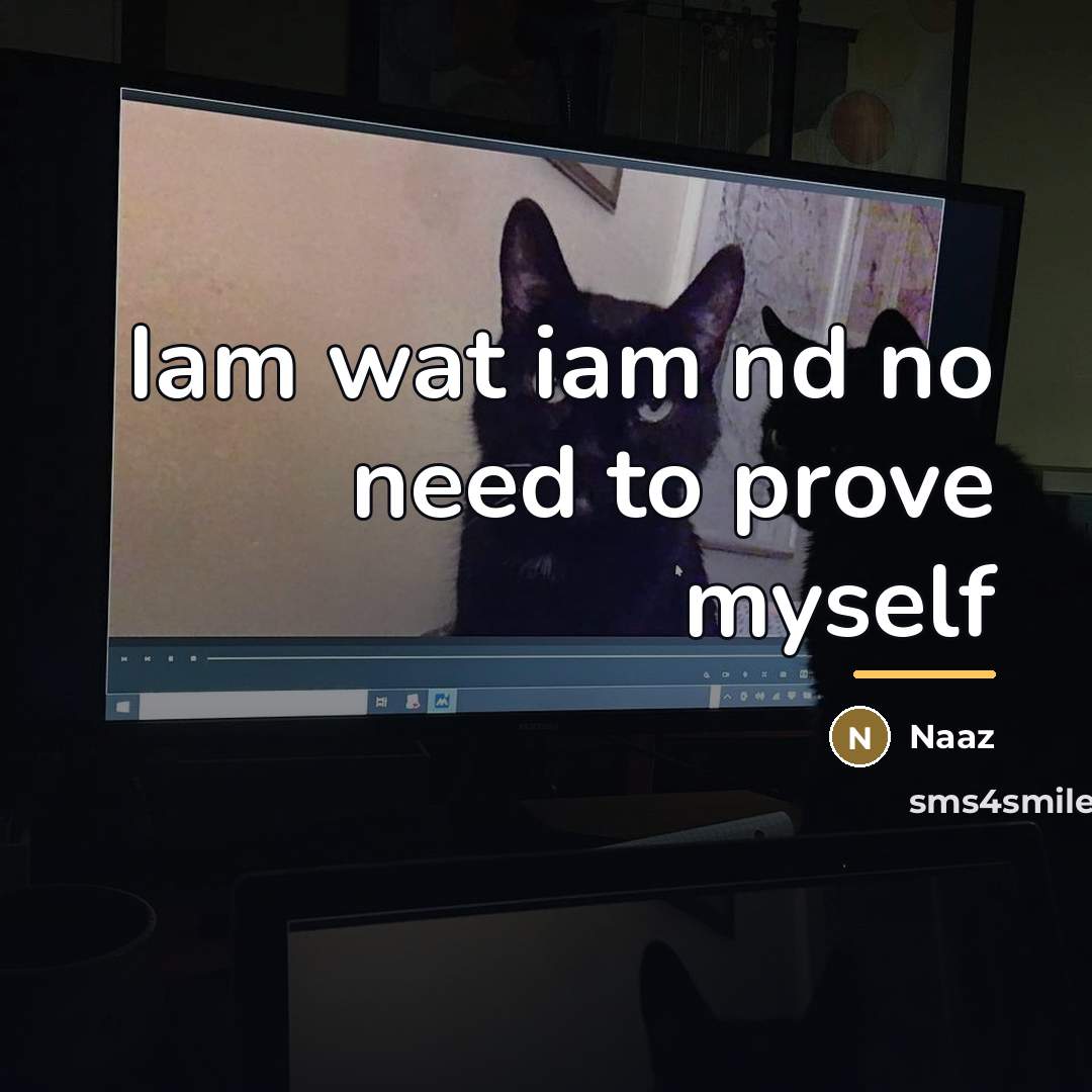 “Iam wat iam nd no need to prove myself…” quote by Naaz