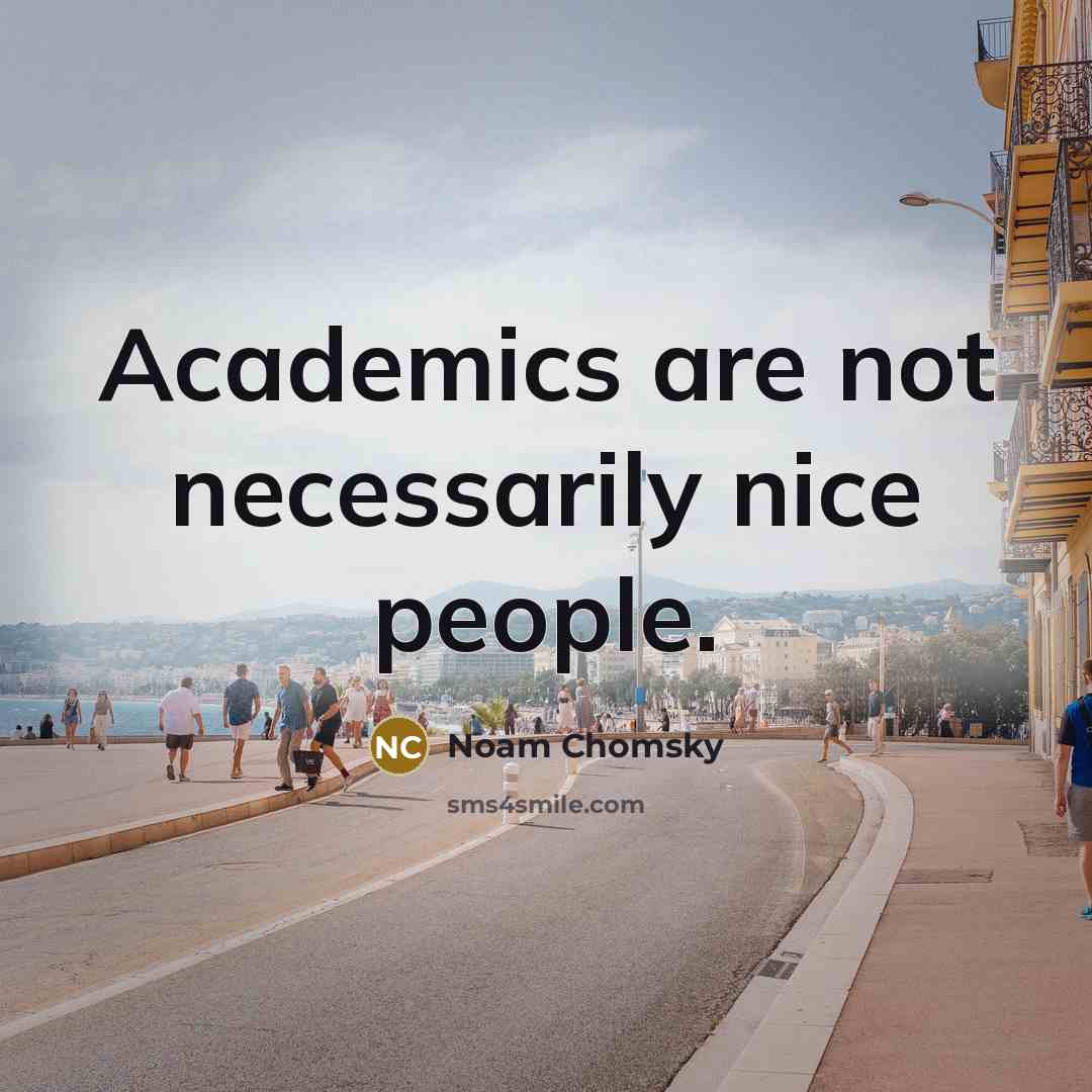 “Academics are not necessarily nice people.” quote by Noam Chomsky