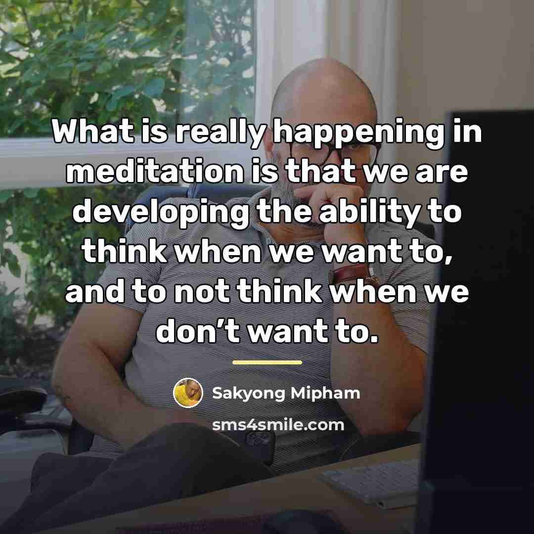 “What is really happening in meditation is that we are…” quote by Sakyong Mipham