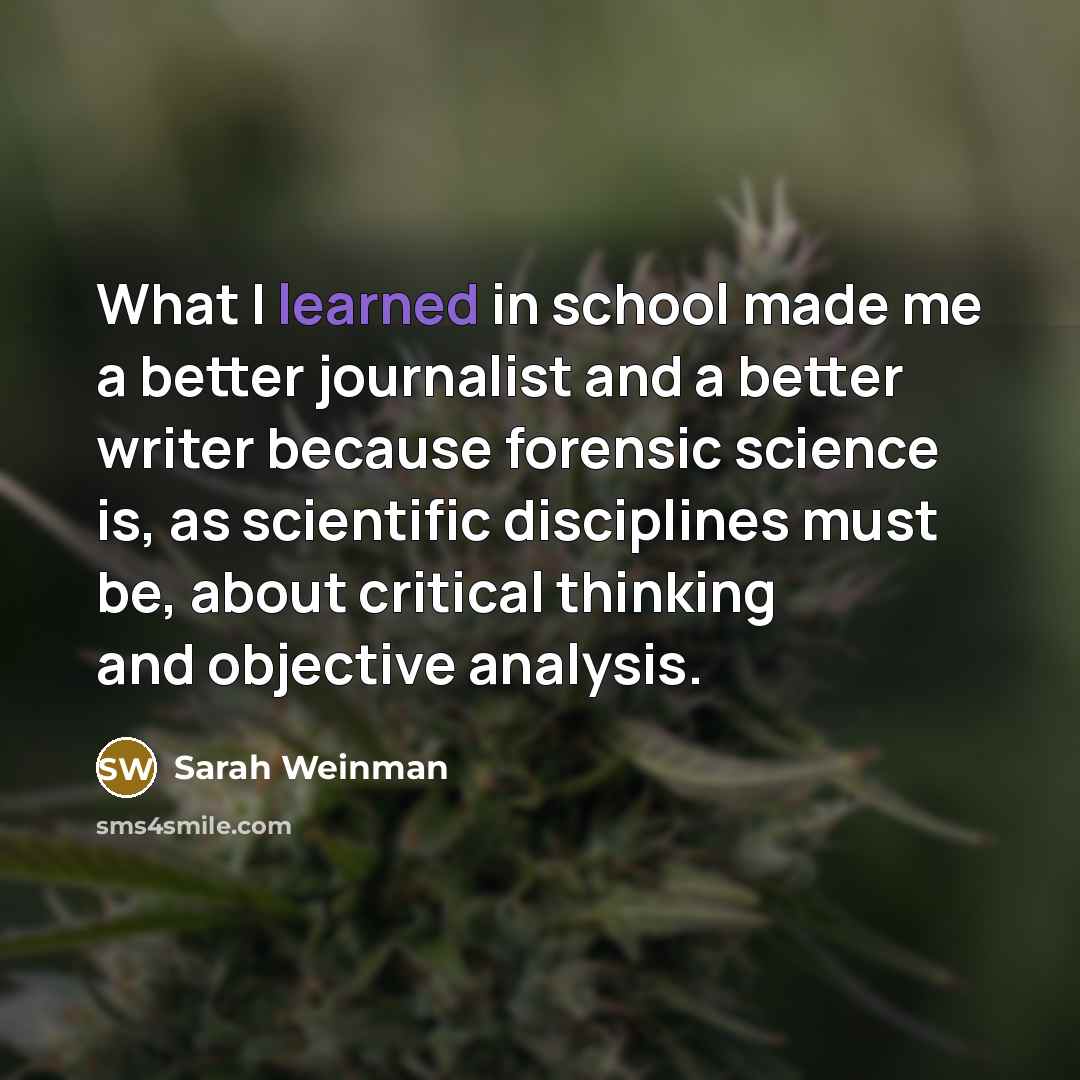 “What I learned in school made me a better journalist…” quote by Sarah Weinman