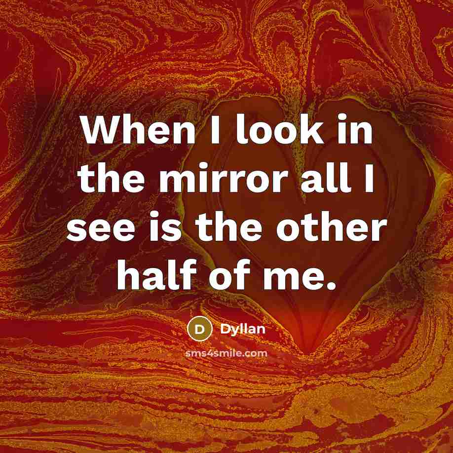 “When I look in the mirror all I see is…” quote by Dyllan