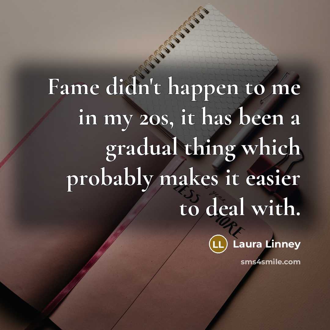 “Fame didn't happen to me in my 20s, it has…” quote by Laura Linney