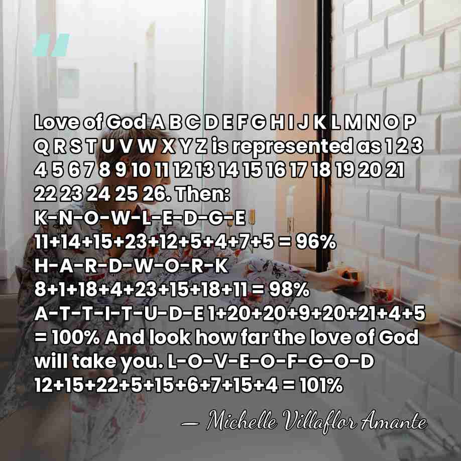 Love of God A B C D E F G H I&hellip; - Michelle Villaflor Amante