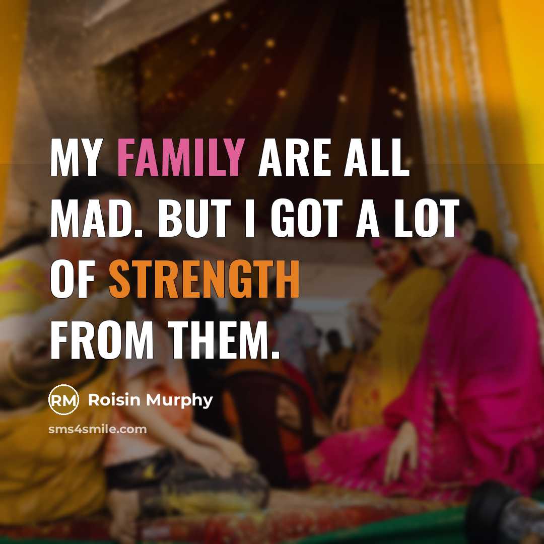 “My family are all mad. But I got a lot…” quote by Roisin Murphy